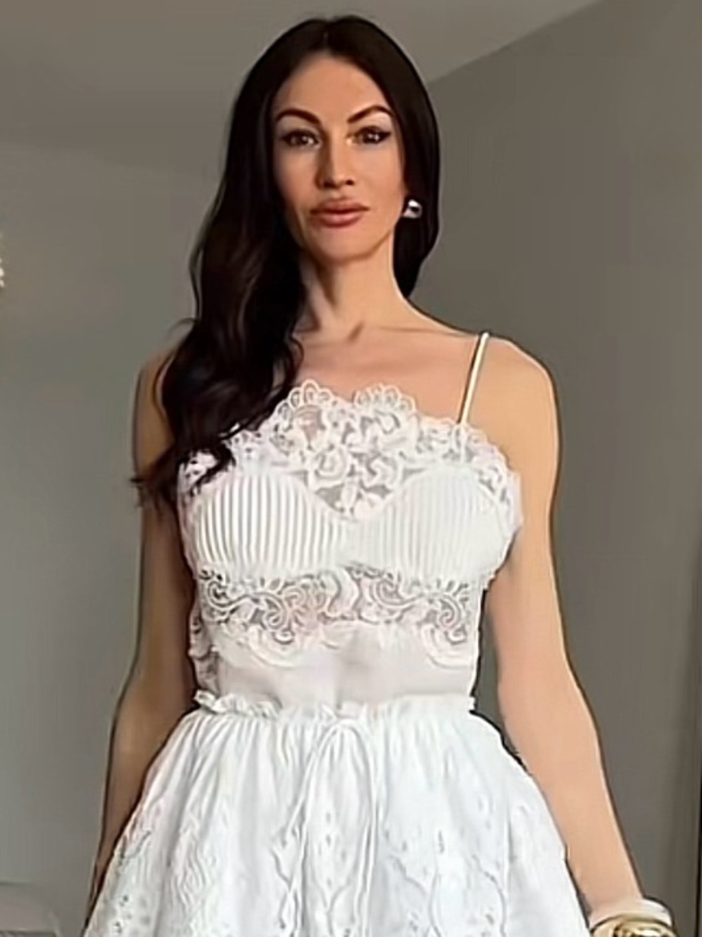 H&M STUDIO COLLECTION SPRING 2026 NWT WHITE LINEN-BLEND LACE-DETAIL TOP - Picture 11 of 13